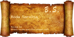 Boda Sarolta névjegykártya